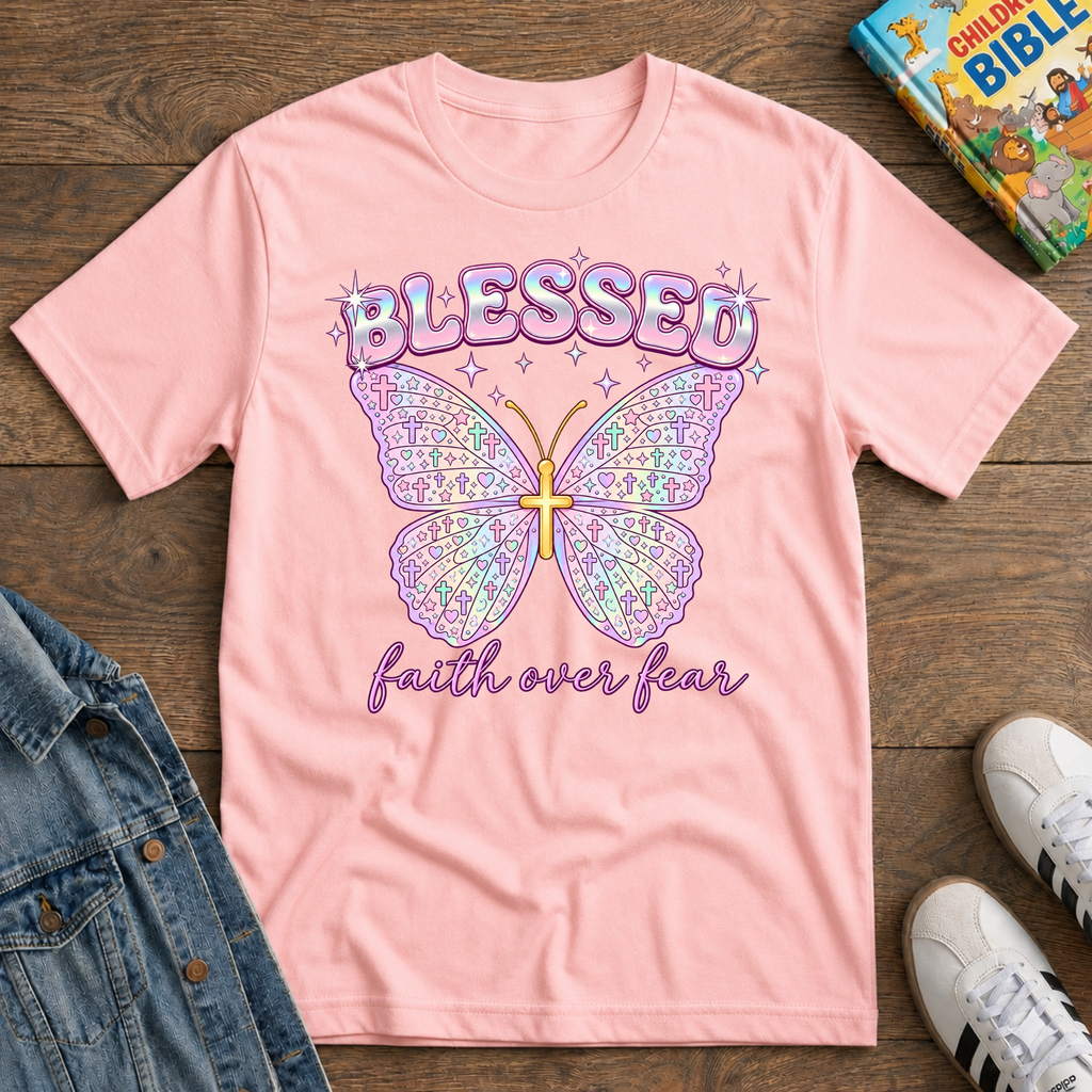 Kids Blessed Butterfly T-Shirt