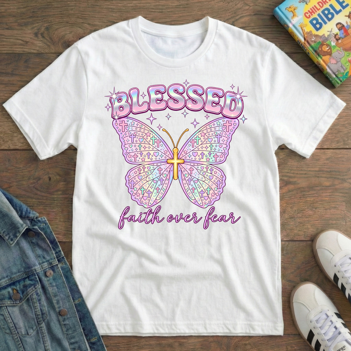 Kids Blessed Butterfly T-Shirt